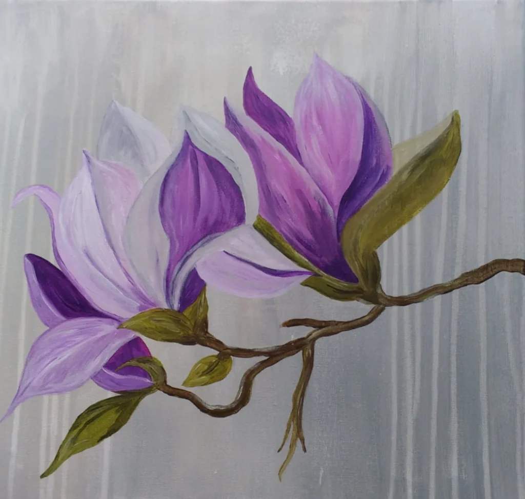 Painting of purple flowers